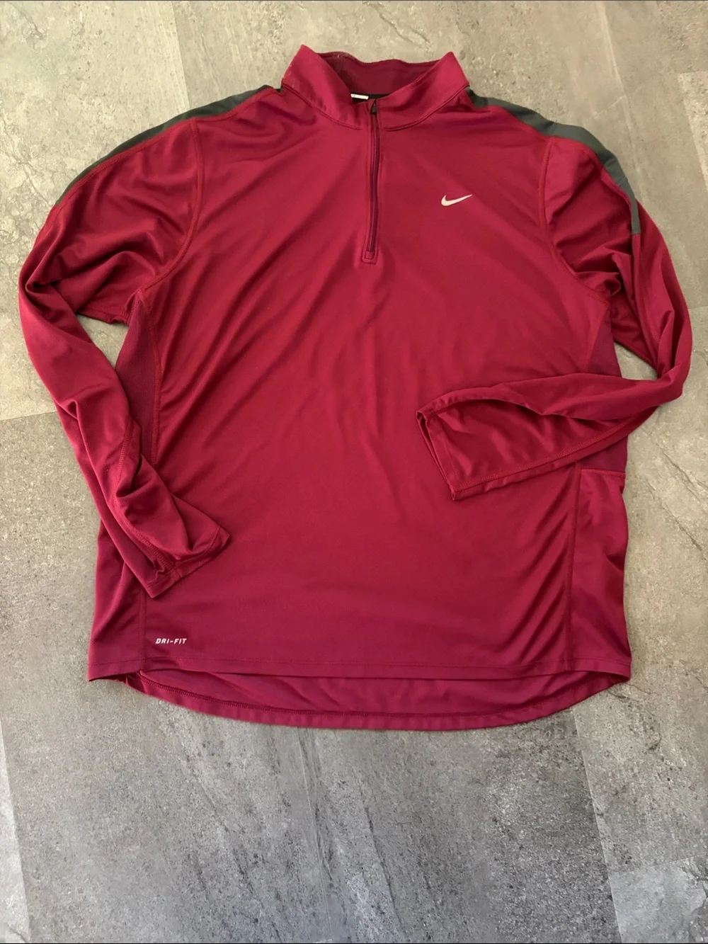 Nike Maroon and Black Half-Zip Dri-FIT Pullover